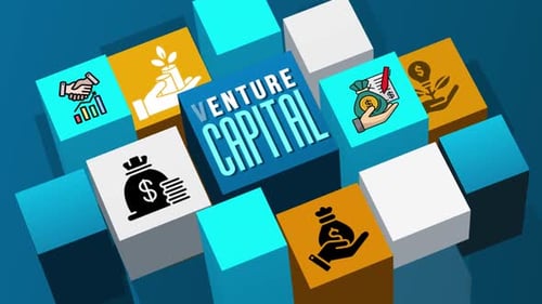 Venture Capital Concept Animation With Icons On 3D Cubes
