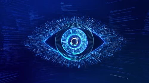 Escáner ocular digital futurista 4K Programación de software Tecnología ocular digital vigilancia artificial