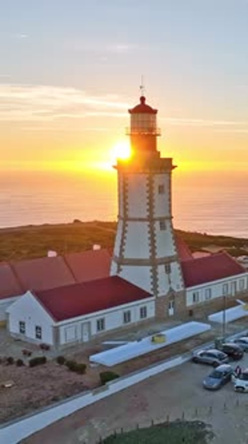 Lighthouse on Cabo Espichel Cape Espichel on Atlantic Ocean