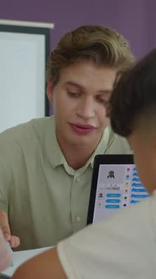 Business Meeting with Digital Tablet in Workplace