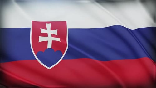 Slovakia Flag Waving Seamless Loop Animation