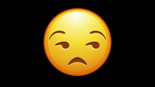 Animated Unimpressed Face Emoji Looking Around