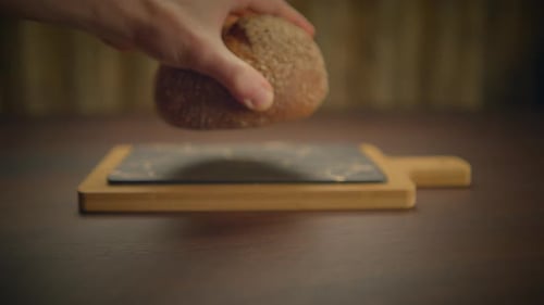 Fresh Baked Bread Placed on Cutting Board