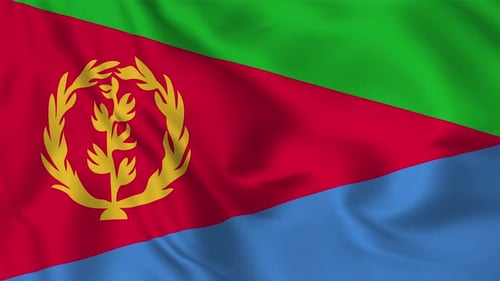 Eritrea Flag Waving Realistic Seamless Loop Animation