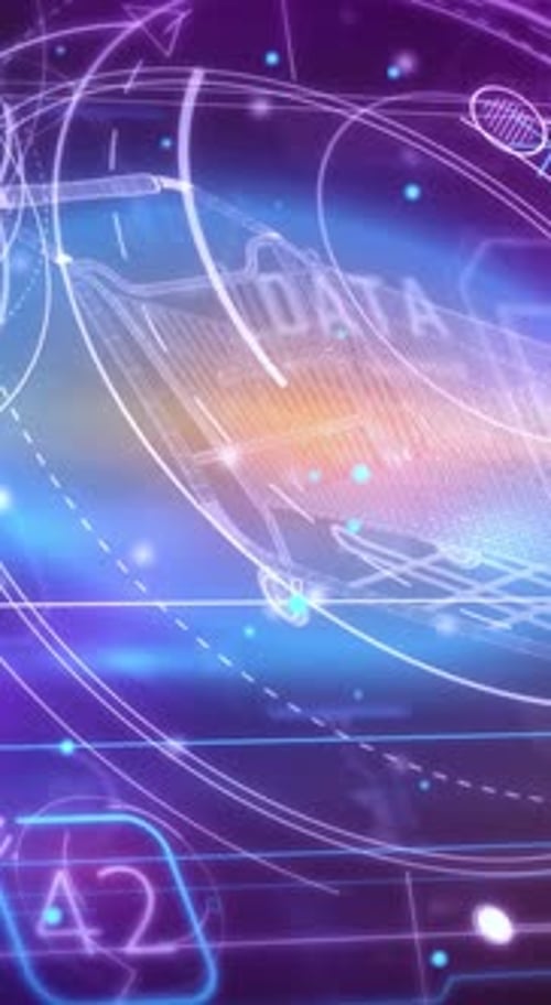 Futuristic Digital Data UI with Animated Infographics