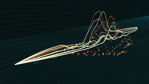 Futuristic Abstract Data Waveform Lines Animation Background
