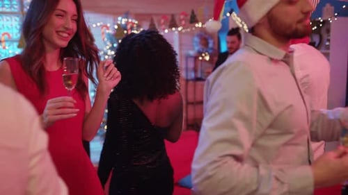 Young Adults Celebrate at Christmas Party