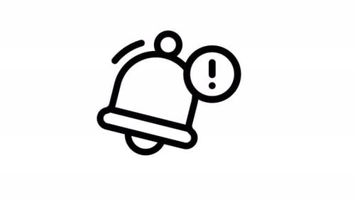 Animated Minimalist Notification Bell Alert Icon