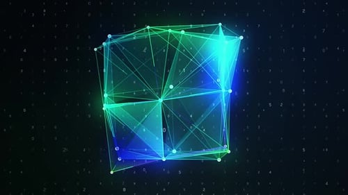 Animación de cubo de fondo tecnológico