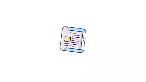Flat Design Document Icon Animation with Content Reveal