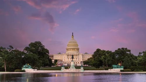 Time lapse of the United states capitol building, Washington DC, USA.