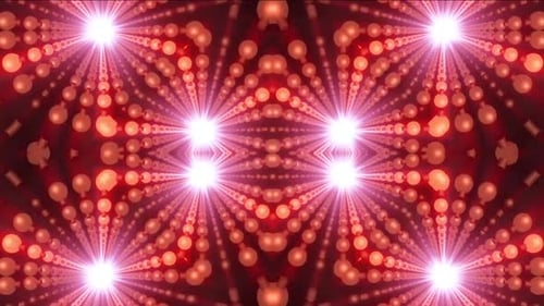 Atemberaubendes rotes Kaleidoskop mit hellen Lichtern für Hintergründe