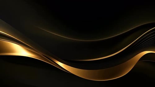Elegant Golden Abstract Waves Flowing Motion Background