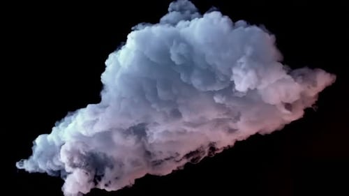 Cumulus Cloud On Black
