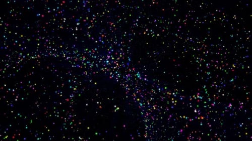 Abstract Flowing Colorful Glitter Particles Background