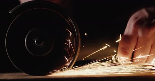 Metal Treatment By Grinding Circle Welder Grinds Welds