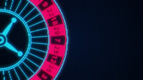Pixel Art of Casino Roulette Rotation The Casino Wheel is Spinning Concept of Online Betting and