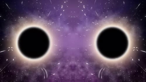 Rayons lumineux avec un super gros trou noir dans une galaxie avec nébuleuse. Fond Wi-Fi. Animation de Black