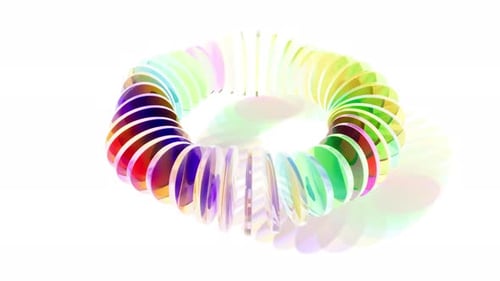 Color Rainbow Circle Round on White Bg Able to Loop