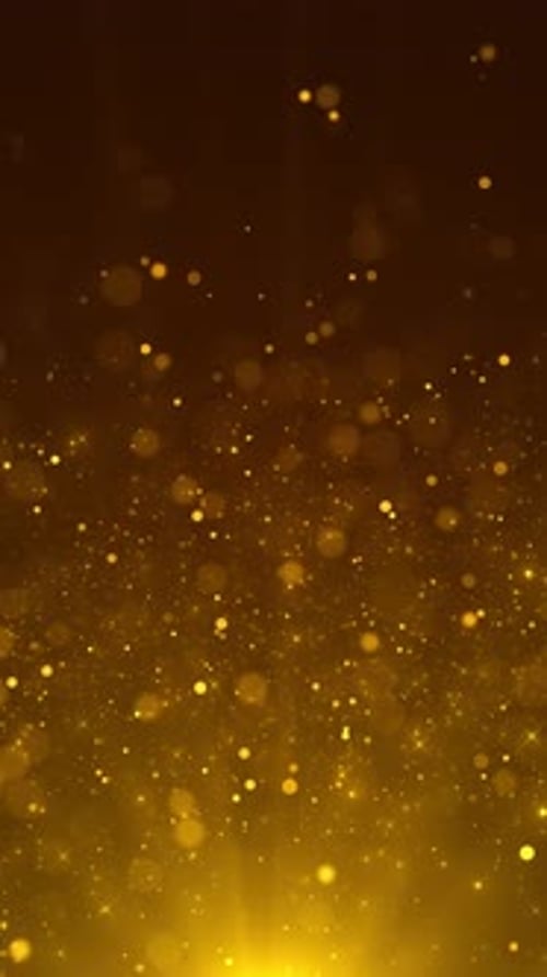 Golden particles shining stars dust bokeh glitter flare awards abstract background. Futuristic glitt