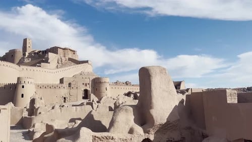 Bright Sunshine Over Bam Citadel, Iran: Bam Citadel under clear, sunny sky
