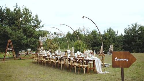 Elegant Outdoor Wedding Reception Table Set Up