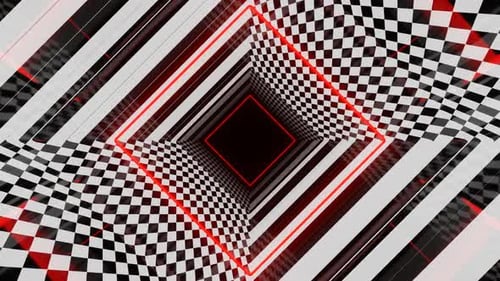 White And Red And Black Psychedelic Bright Tunnel Background Vj Loop In HD