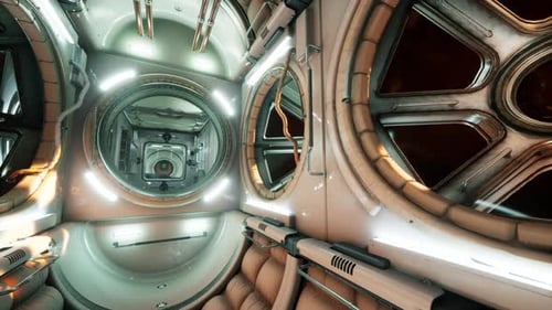 Interior of Futuristic Internation Space Station