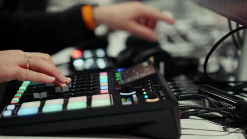 mixer operating professional video switcher fader live broadcast studio control panel