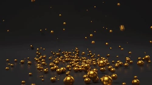 Abstract Gold Sphere Explosion and Scatter