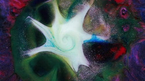 Abstract Ink Swirls with Glittery Texture