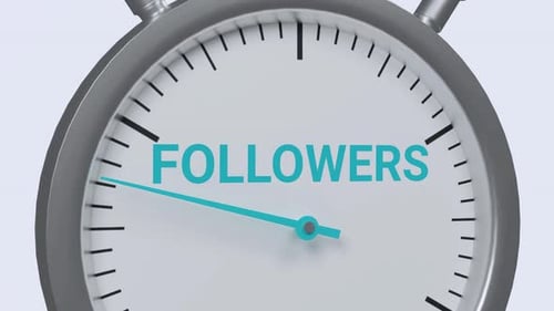 Animated Stopwatch Counting Social Media Followers