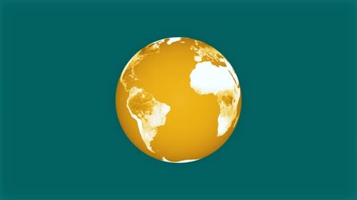 Der digitale Globus dreht sich. Animation des Erdplaneten vom Weltraum aus gesehen. 1625