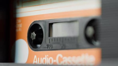 Close Up of an Audio Cassette Tape