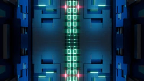 tecnología Fondo de túnel futurista de renderizado 3D abstracto, bucle sin fin, concepto vj