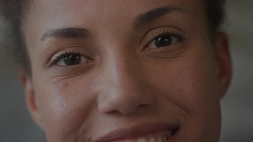 African American Woman Eyes Extreme Close Up