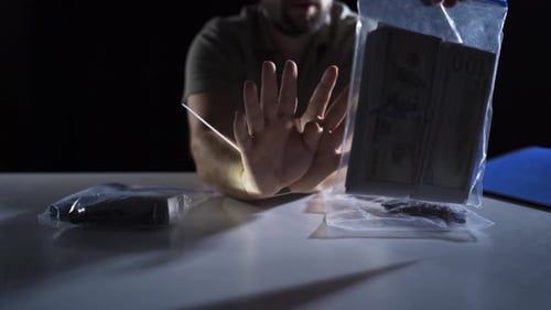 Tense Drug Deal Refusal During Interrogation