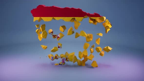 Spain Map Forming with Geometric Flag Animation, Backgrounds Motion ...