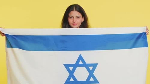 Woman Holding Israel Flag