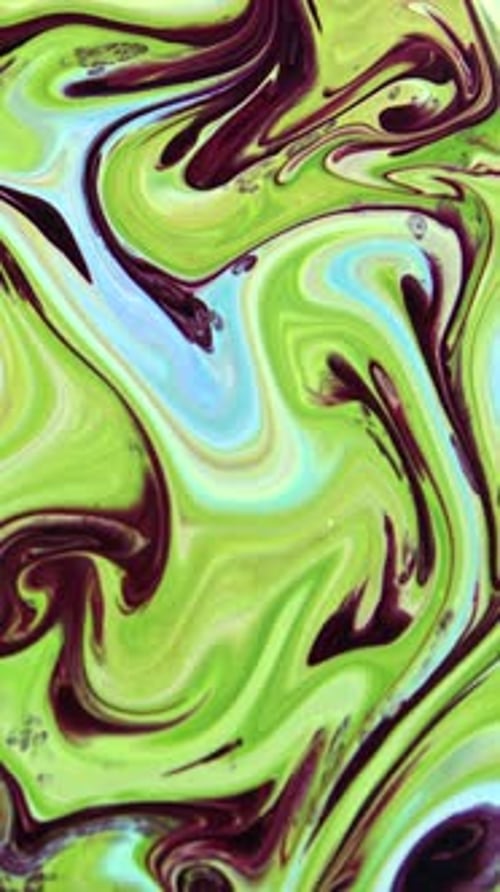 Swirling Green Abstract Paint Background