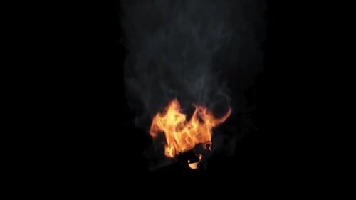 Realistic Burning Fire and Smoke Alpha Channel Element