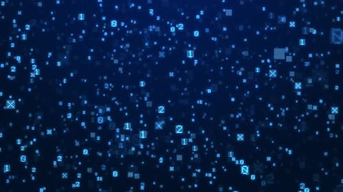 Animação de código binário em fundo azul futurista HD