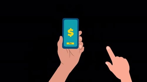 Flat Design Mobile Commerce Search and Payment Animation