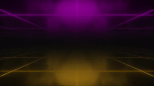80s Retro Futuristic Sci Fi Seamless Loop. Retrowave Neon Lights Animation Background V9