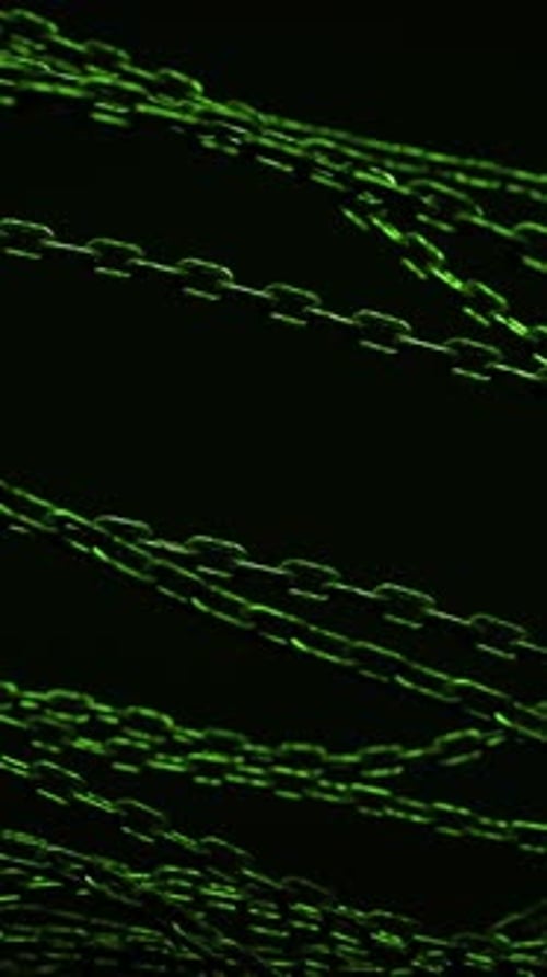 Kinetic Neon Green Chains Abstract Motion Background