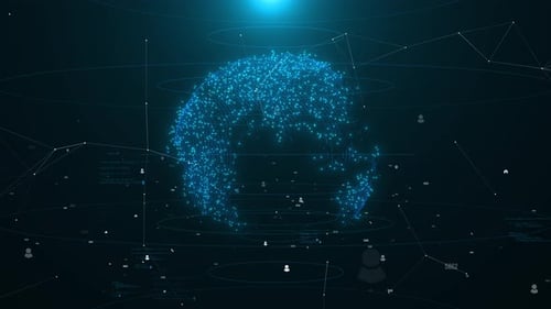 Weltkarte Digitale Nutzer Weltweite Verbindung Globale Netzwerkverbindung Datenwirtschaft Ai Network