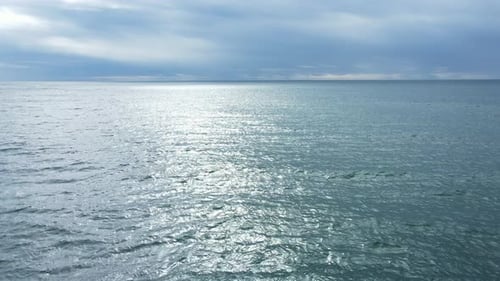 Aerial Drone View Over Beautiful Blue Waves Pattern of Atlantic Ocean and Sea Foam Landscapes View