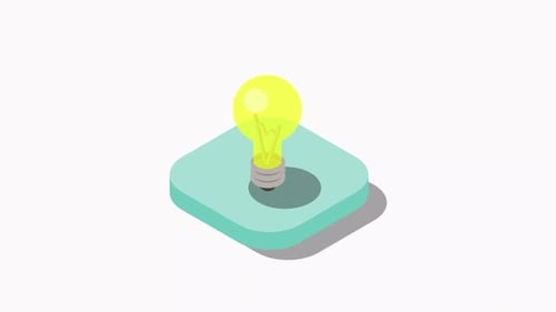Isometric Lightbulb Idea Reveal Animation