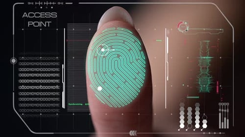 Fingerprint Scan Technology For Access Granted Concept