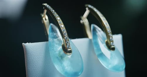 Milan/Italy-01.02.2019:Slow motion macro close up of precious white gold jewelry ring with high qu